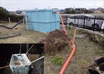 【緊急措置】ノッチタンクによる沈殿消毒処理